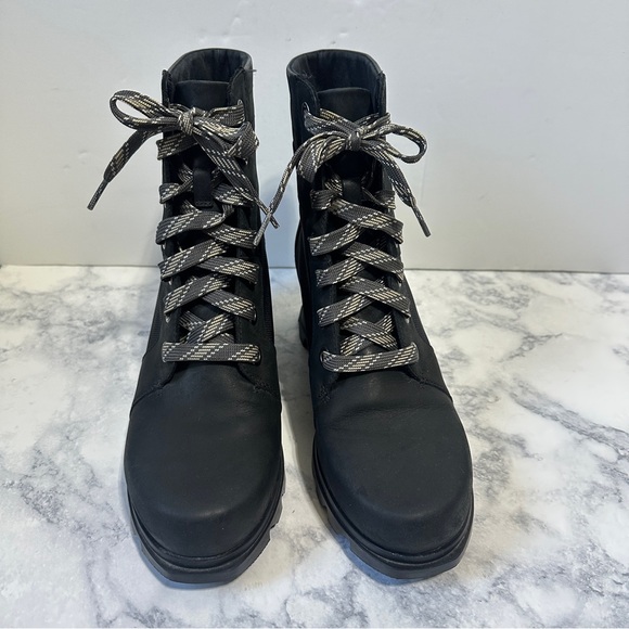 Sorel black Joan of Arctic Wedge III Lexie Boot Waterproof Leather Wedge Boots 9 - Picture 4 of 9